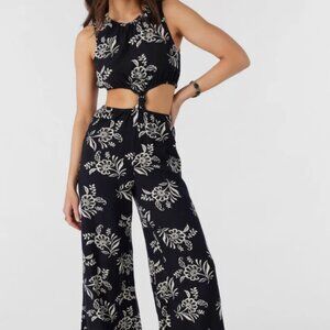 O'Neill Black and White Floral Jumpsuit